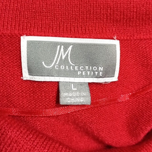🟢12oz (123) J M collection cropped sleeve turtle neck sweater - Picture 6 of 6